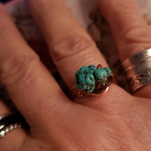 None Jewelry - Copper & Turquoise ring - 9